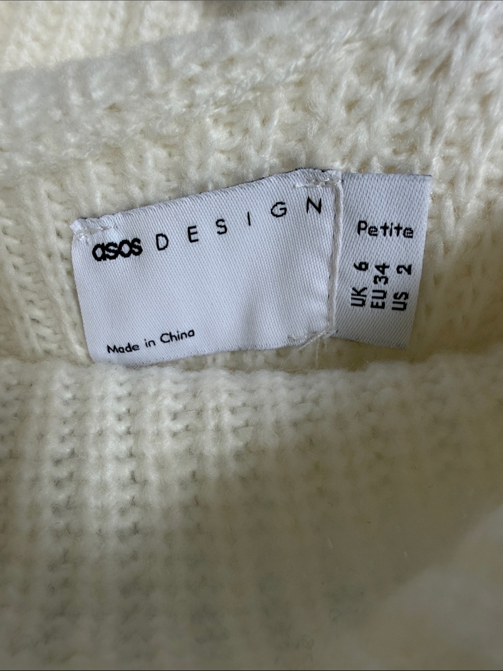 ASOS Cream Ribbed Turtleneck Sweater - Picture 2 of 4